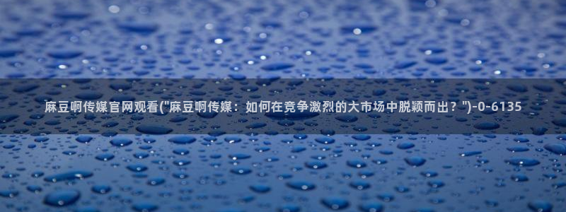 麻豆视频排行